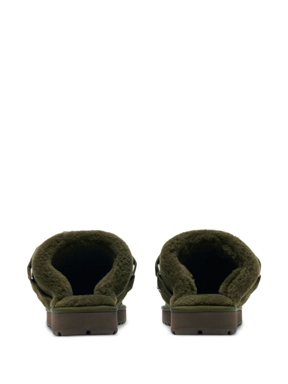 suede and shearling chubby mules - 3