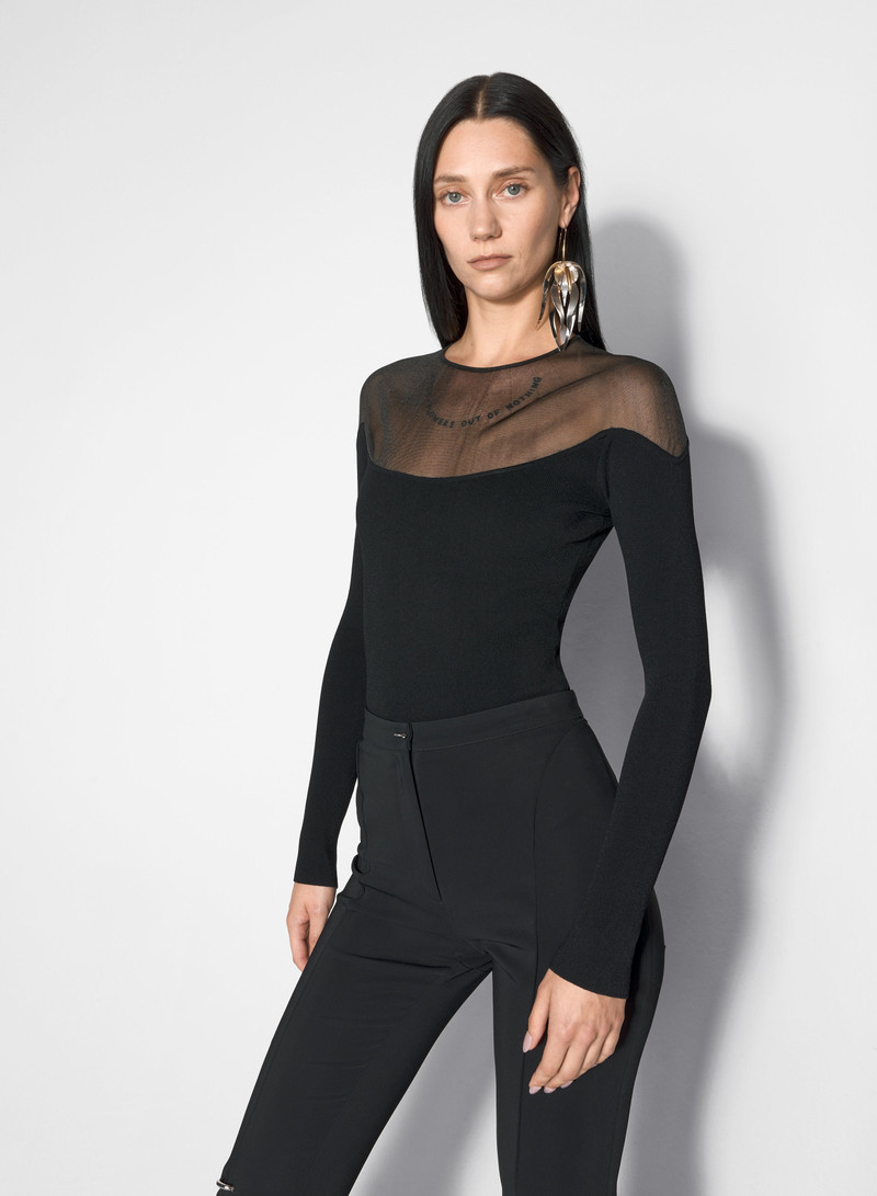 black illusion knit bodysuit - 1