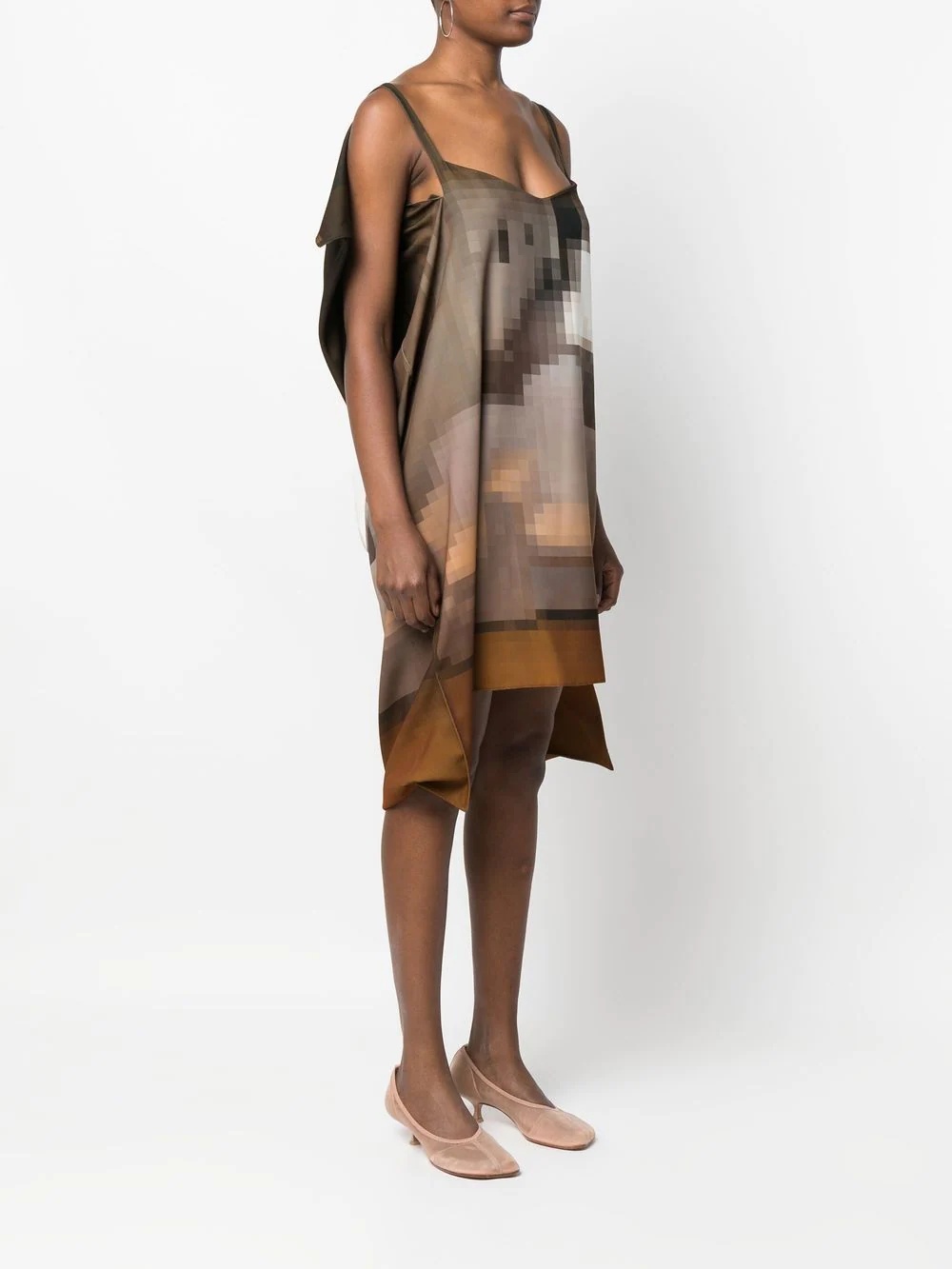 draped sleeveless dress - 3