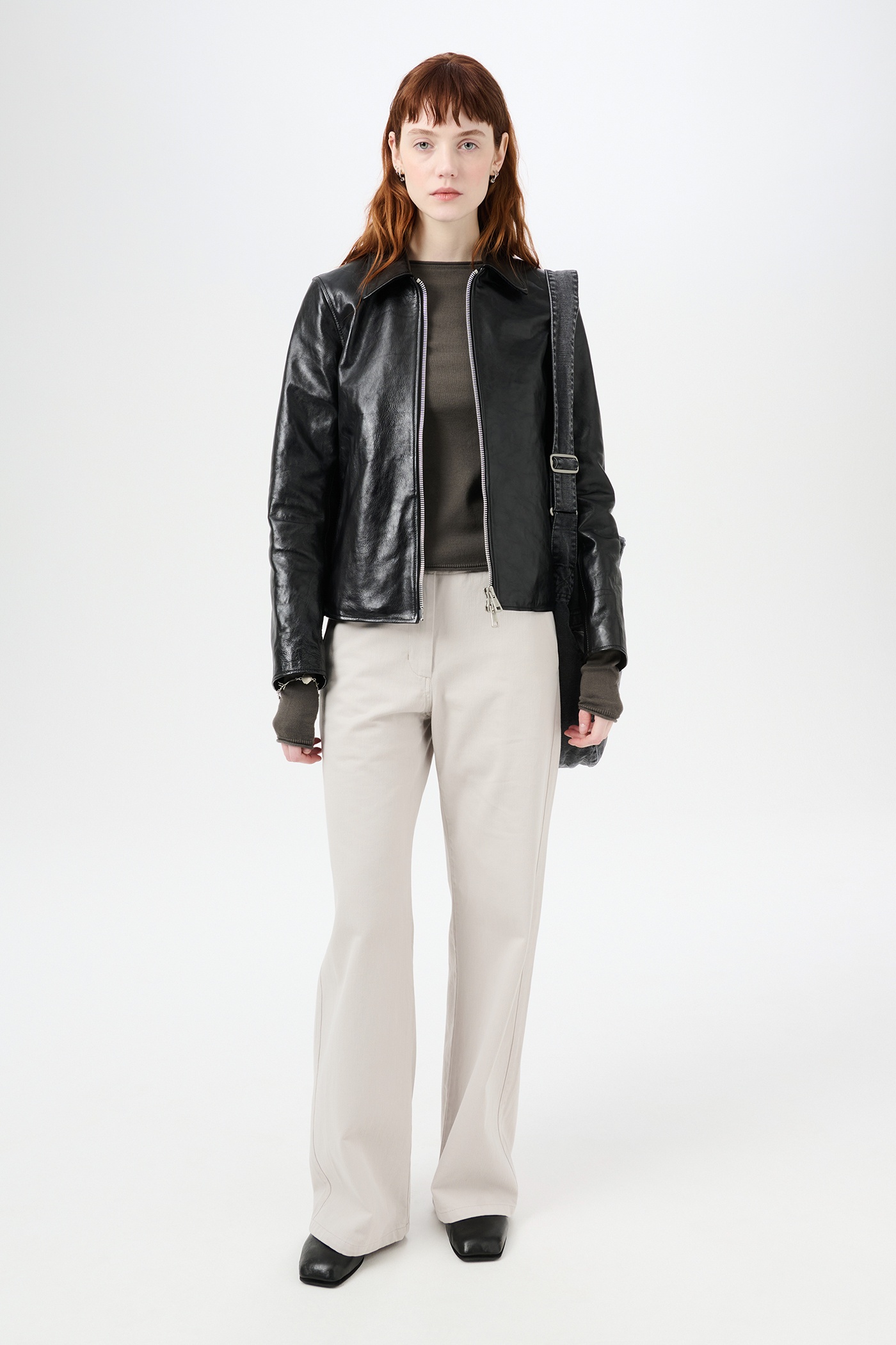 Mini Jacket Top Dyed Black Leather - 2