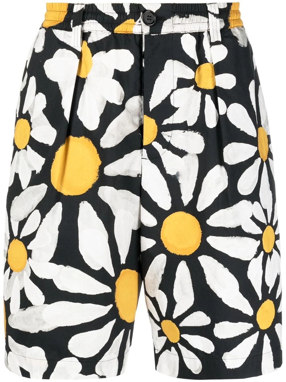 floral-print cotton bermuda shorts - 1