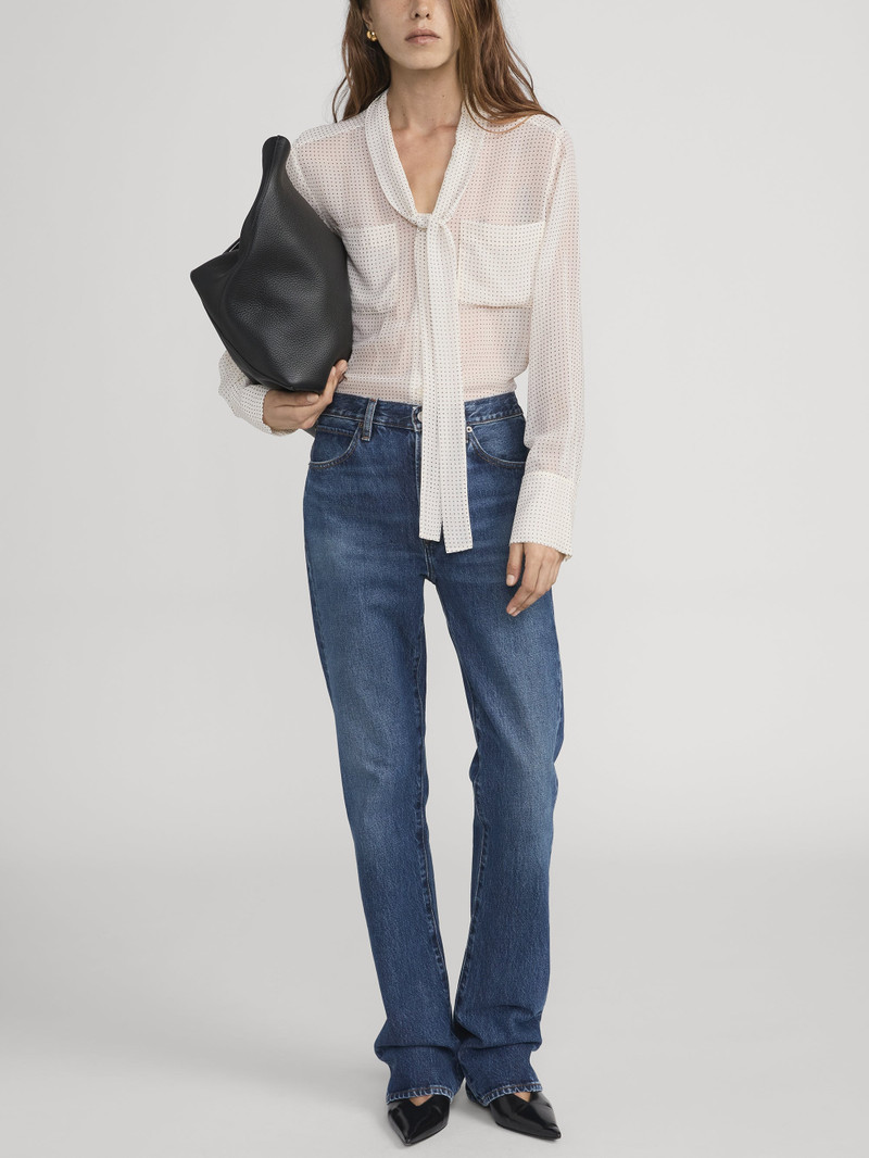 FRAME Polka Dot Modern Tie Blouse outlook