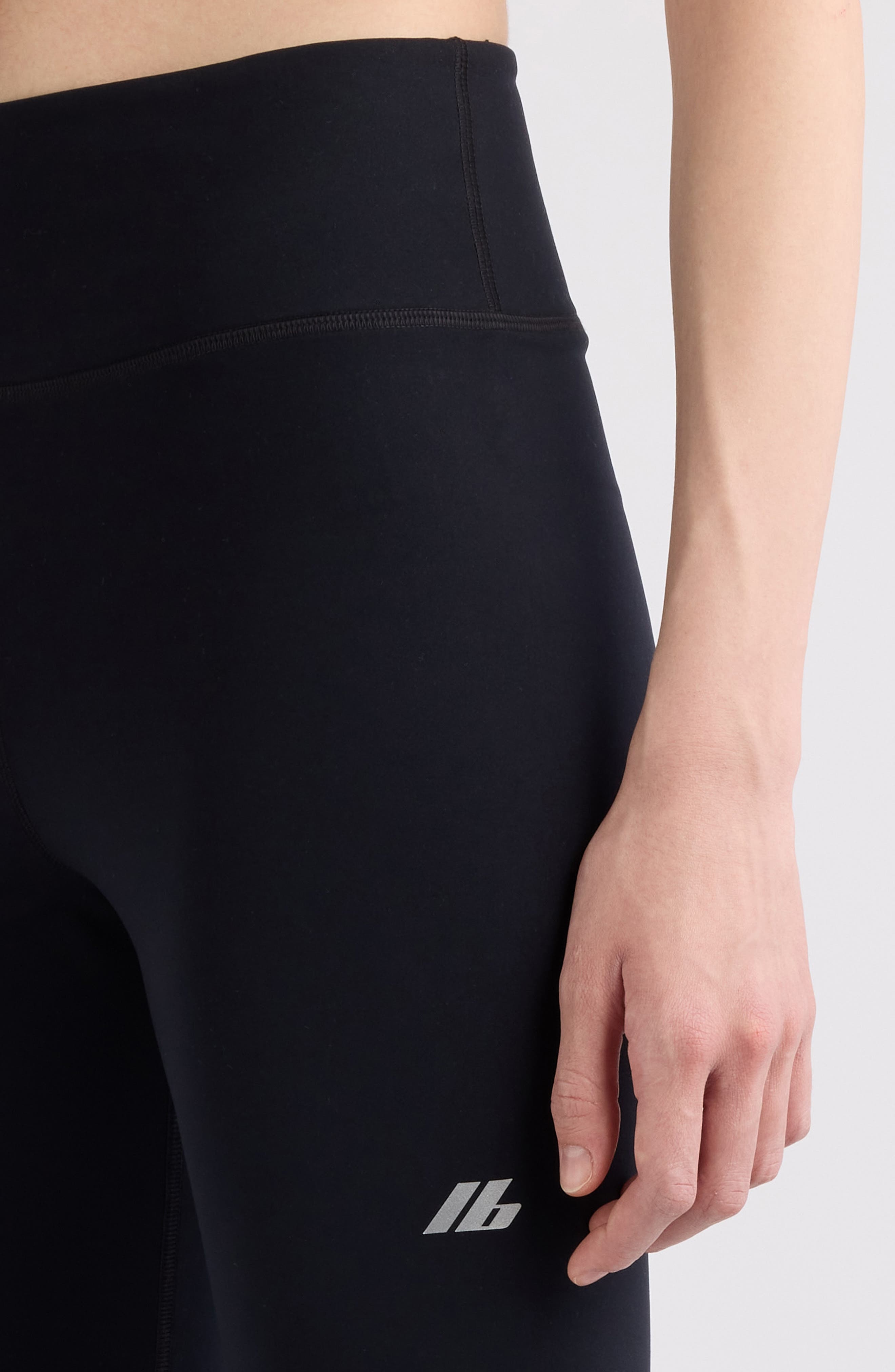 Balenciaga Logo Leggings in 1081 Black/Reflective at Nordstrom - 5