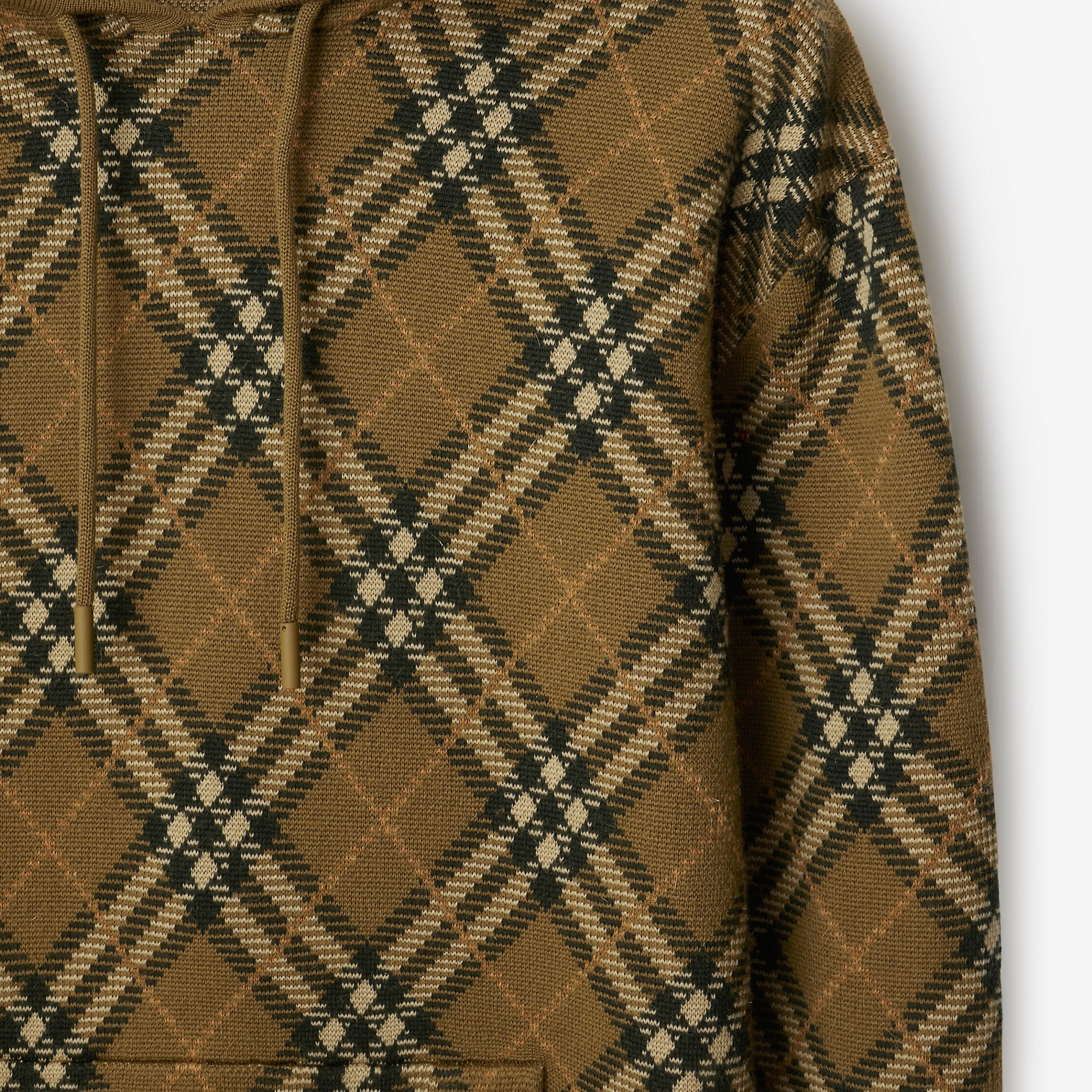 Check Wool Mohair Blend Hoodie - 5