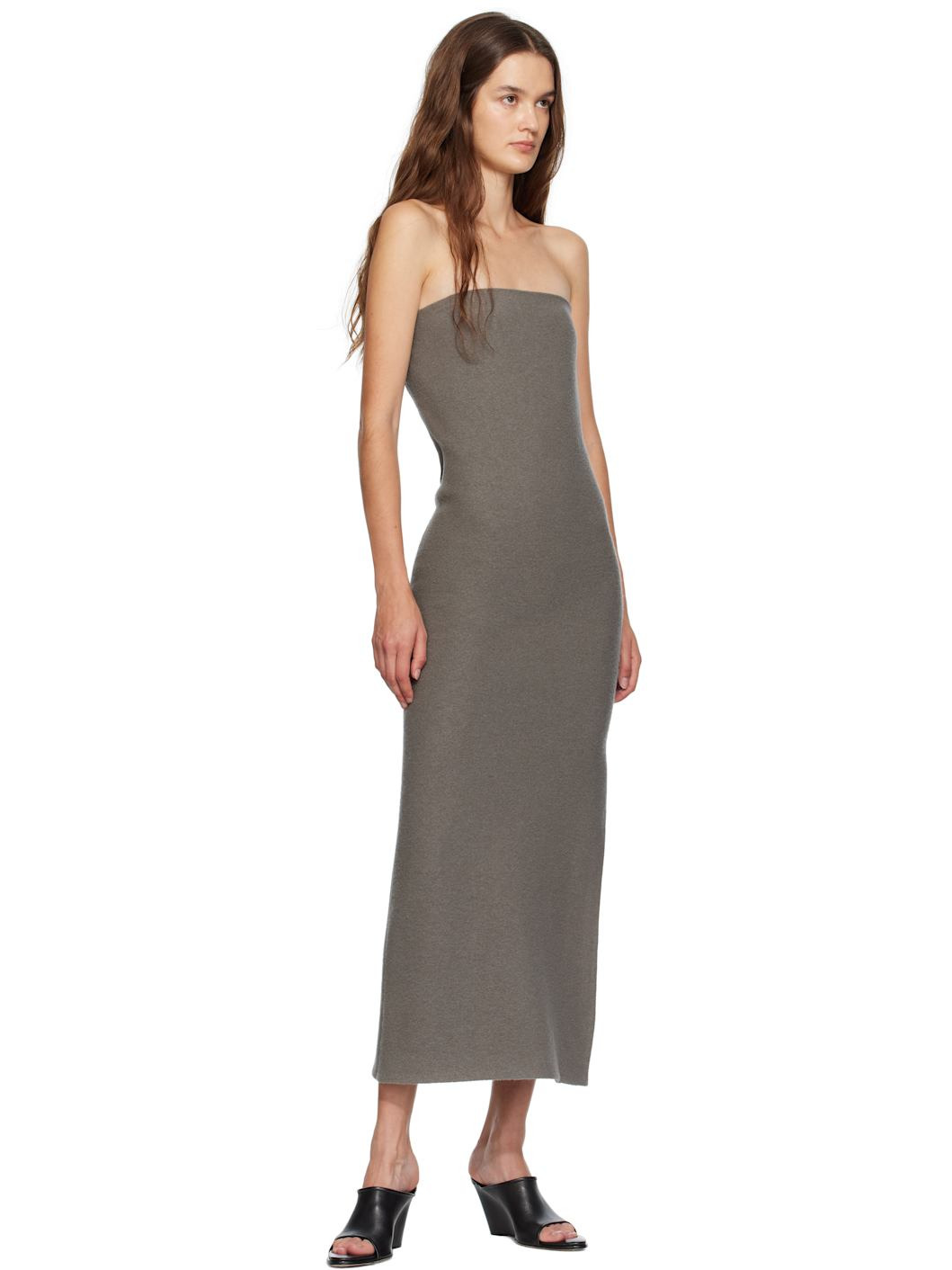 Gray Walker Bustier Midi Dress - 4