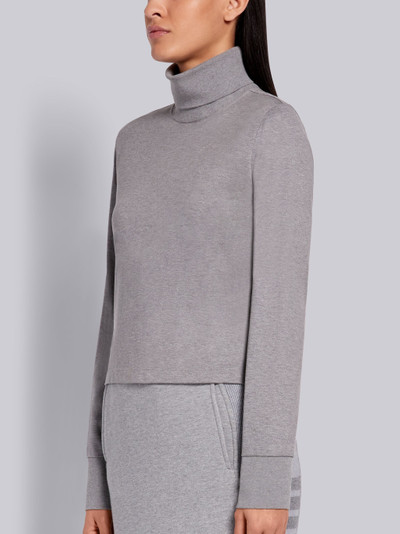 Thom Browne Light Grey Lightweight Cotton Jersey Long Sleeve Turtleneck outlook