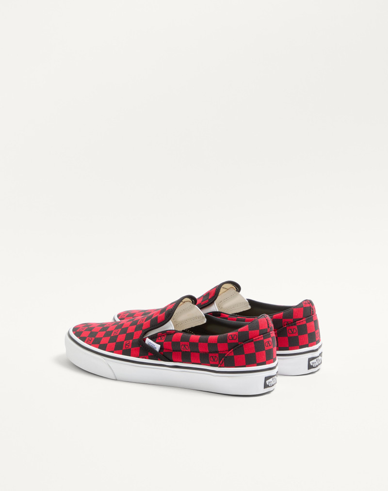 Valentino VALENTINO GARAVANI AND VANS SLIP-ON SNEAKER IN FABRIC WITH VLOGO CHECKERBOARD PRINT outlook