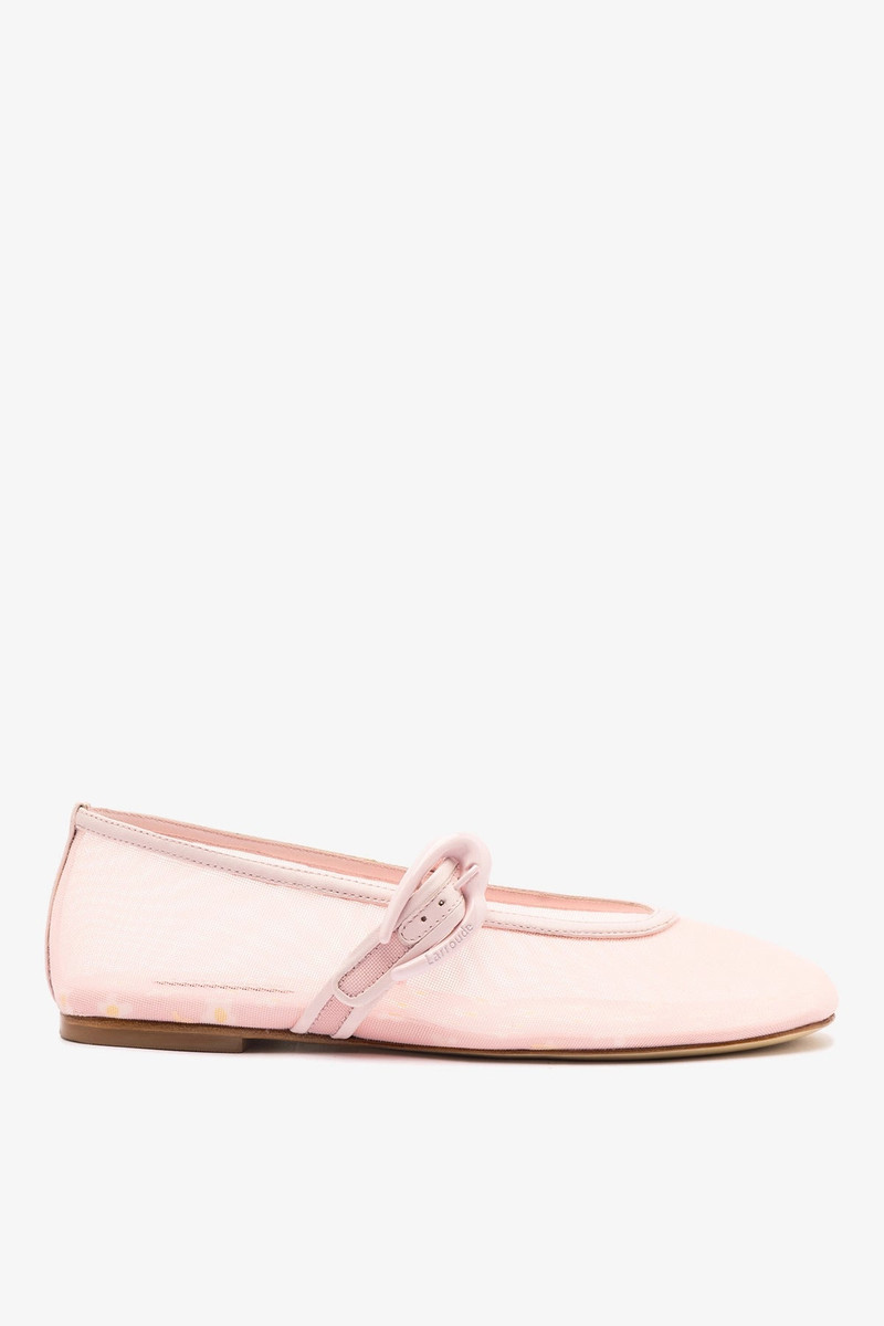 Verona Mesh Ballet Flat In Strawberry Cream Mesh and Leather 1