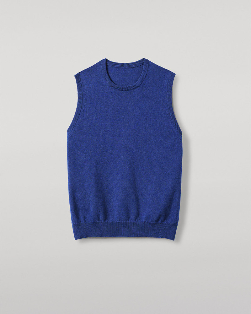 Lennox Blue Cashmere Sleeveless Tank 1