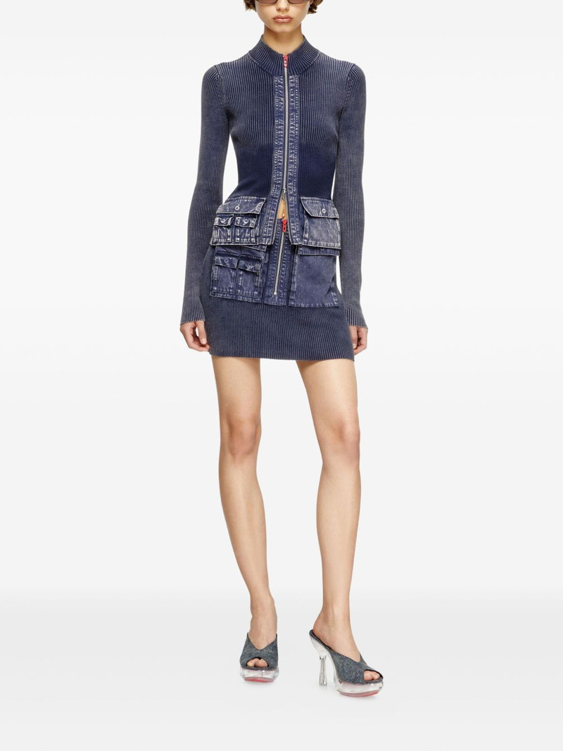 Diesel M-Meryn zip-front pocket mini skirt outlook