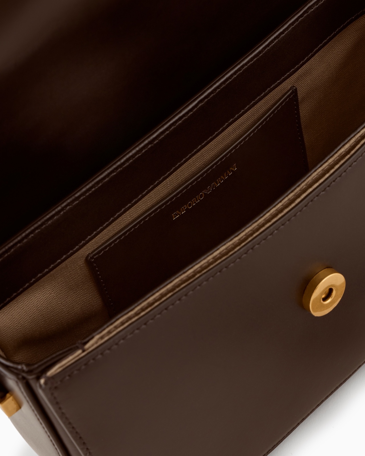SMOOTH LEATHER SHOULDER BAG WITH METAL EAGLE LOGO - 4