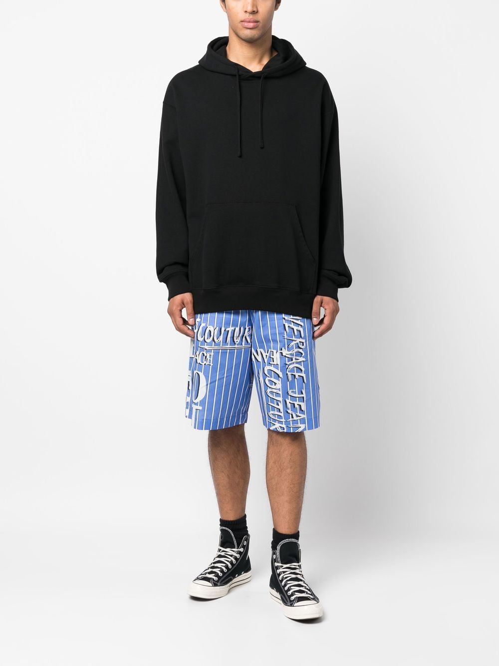 logo-print cotton shorts - 2