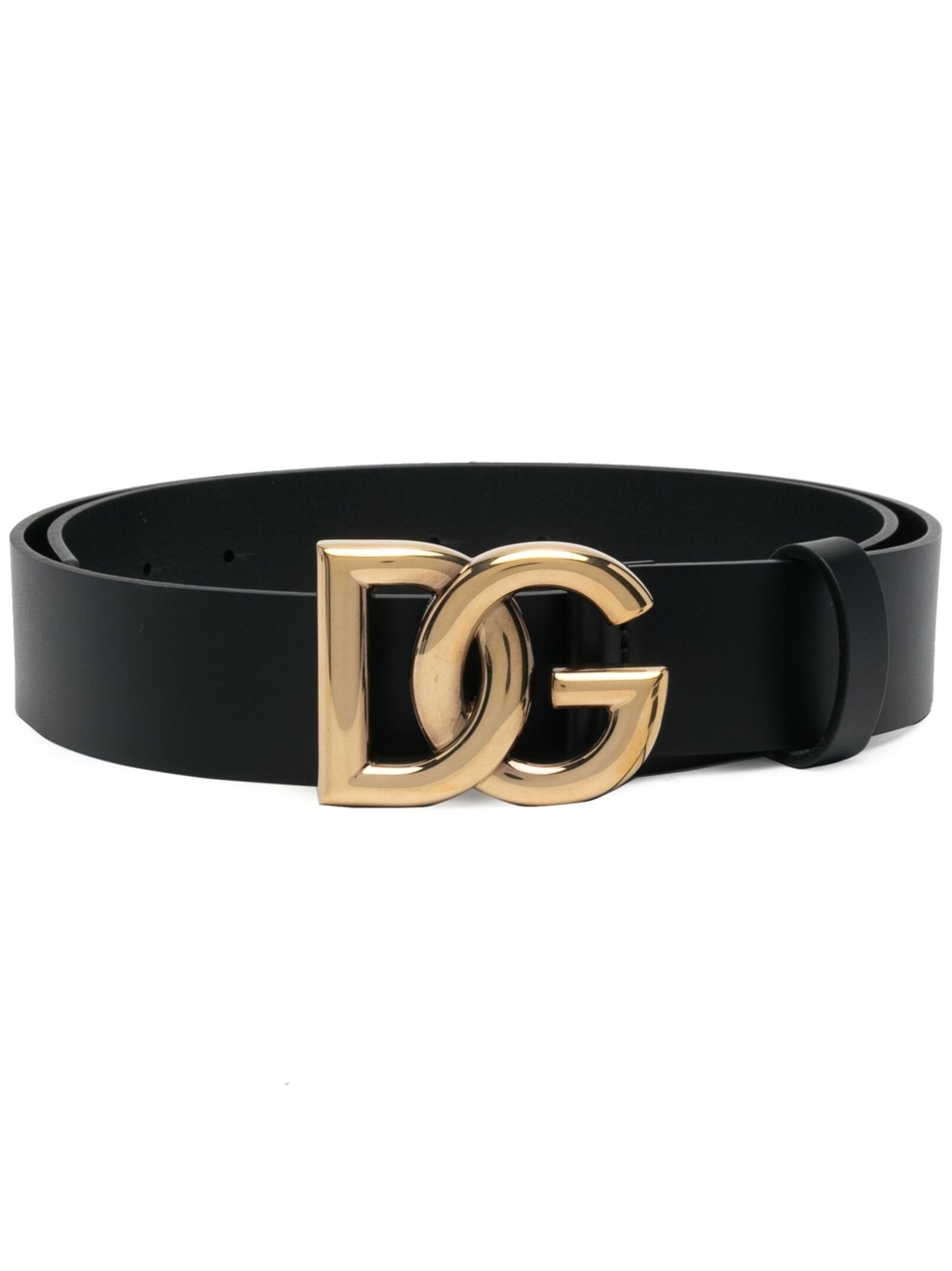 black DG logo leather belt - 1