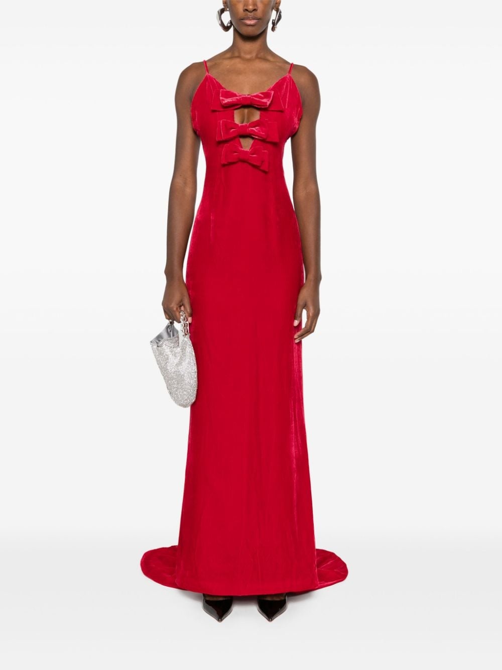 bow velvet gown - 2