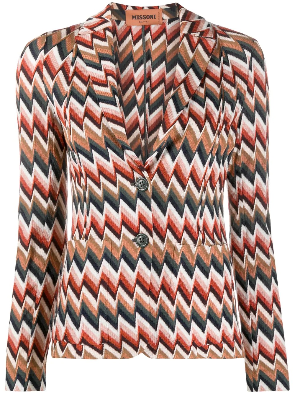 zig-zag print blazer - 1