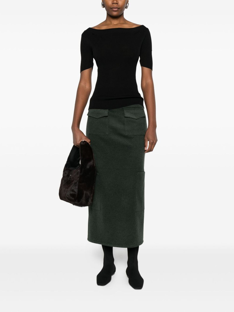 KHAITE boat-neck ribbed knitted top outlook