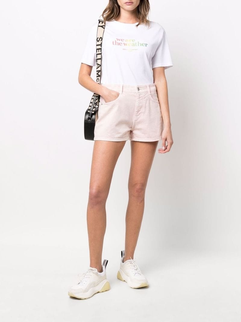 embroidered-logo mid-rise shorts - 2