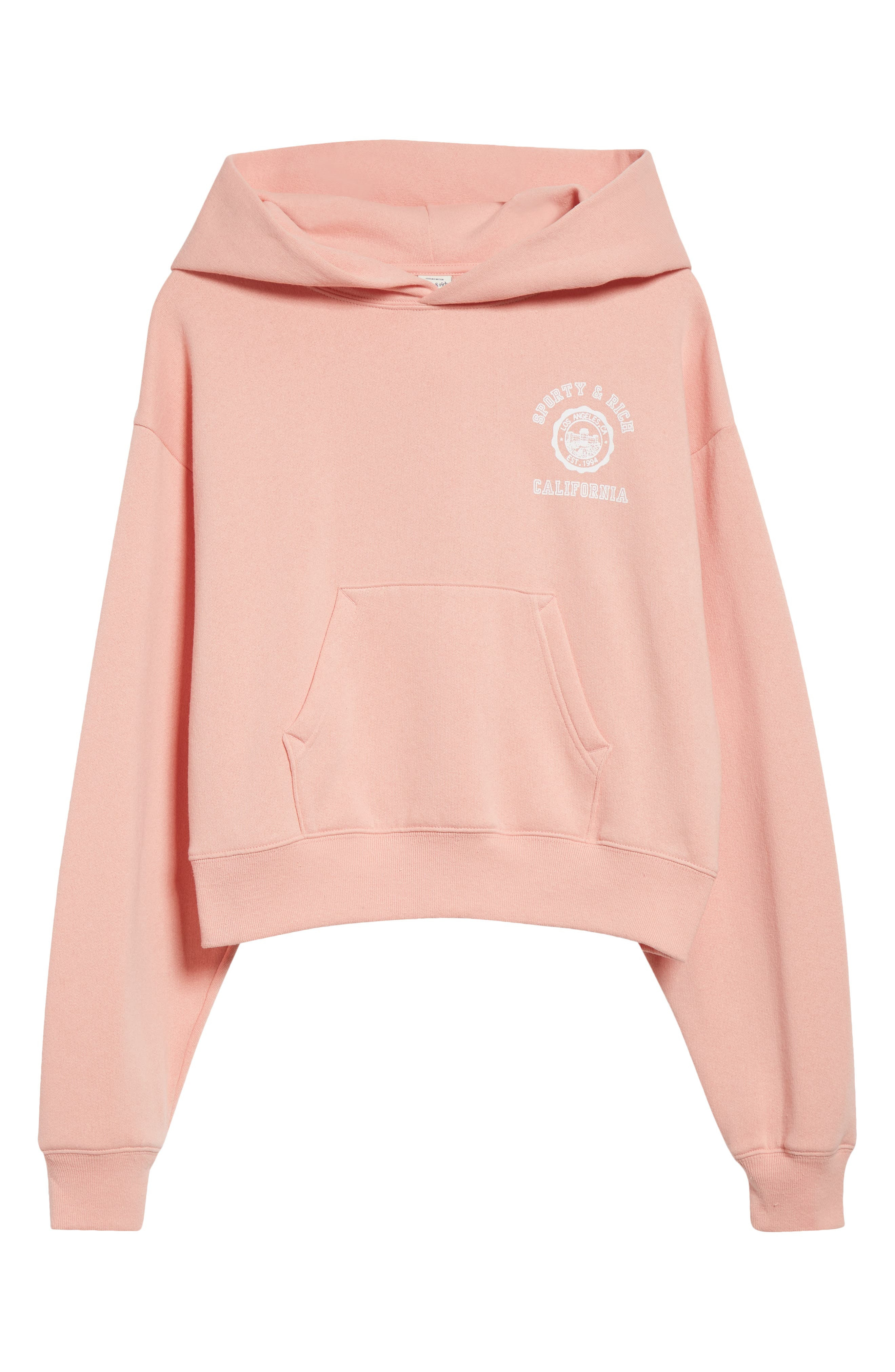 Sporty & Rich California Emblem Cotton Hoodie in Carnation at Nordstrom - 5