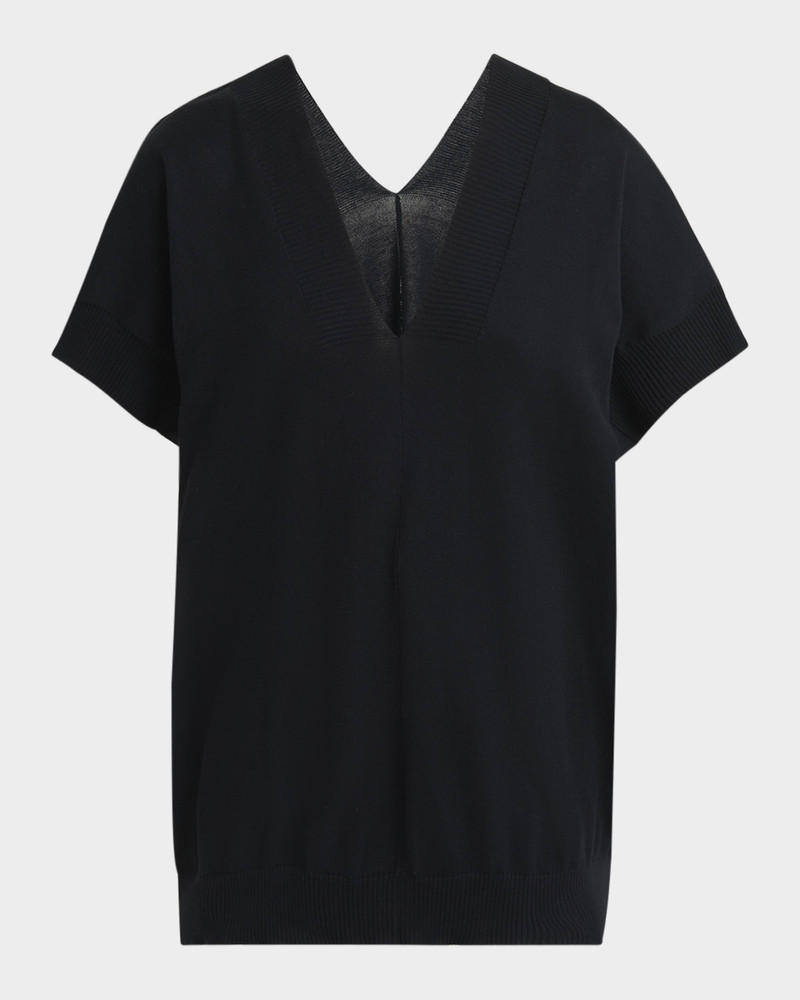 V-Neck Low-Back Knit Sweater 2