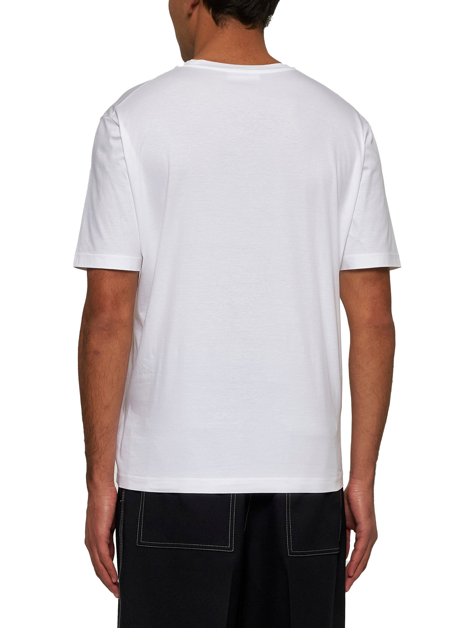 Jil Sander Men White Cotton Jersey Crewneck T-Shirt - 3