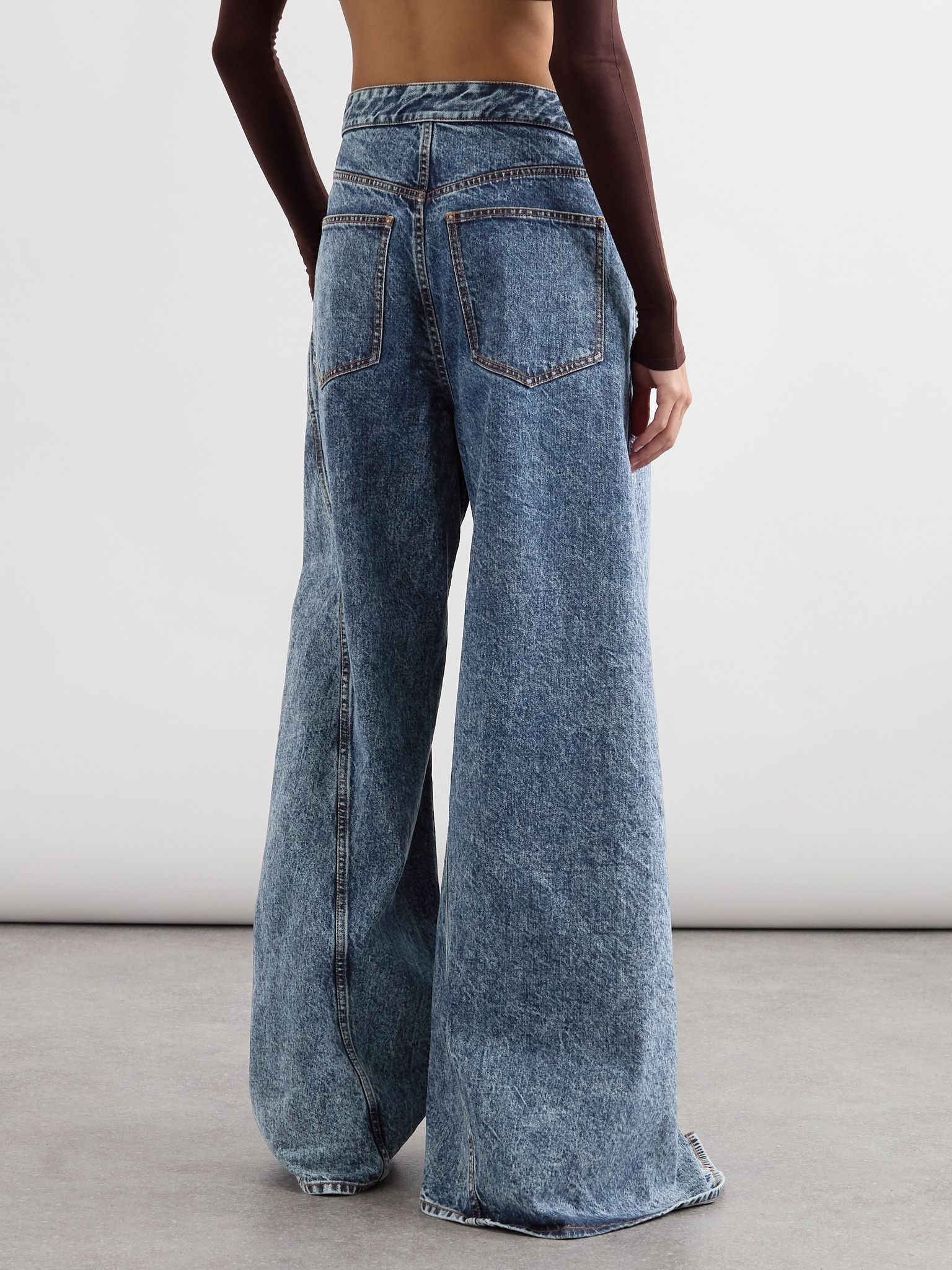 Asymmetric wide-leg jeans Blue - 4