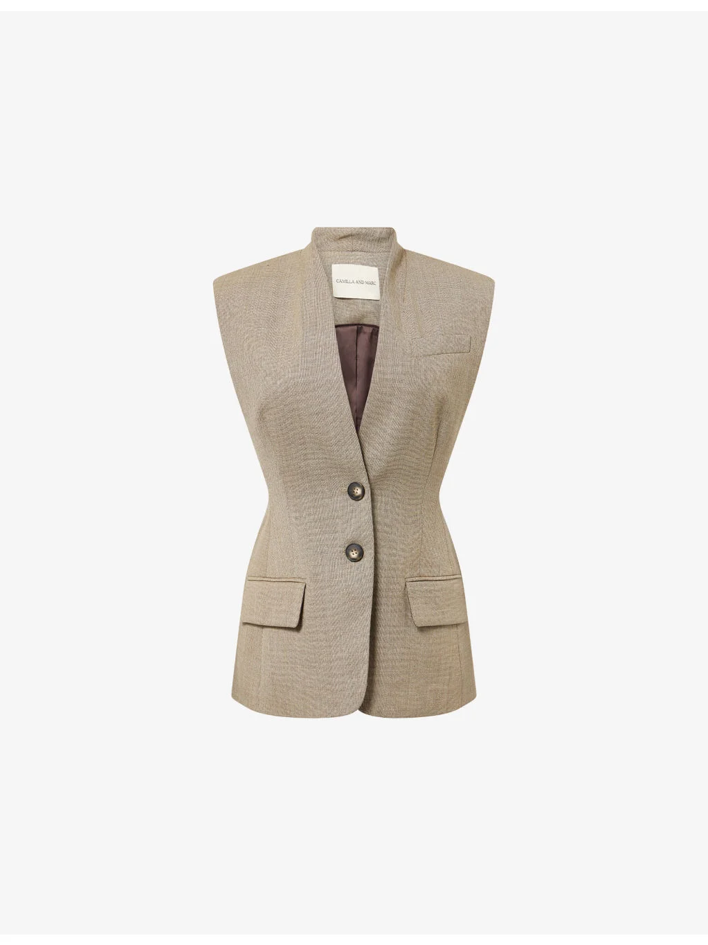 Halden Padded-Shoulder Woven Vest - 1