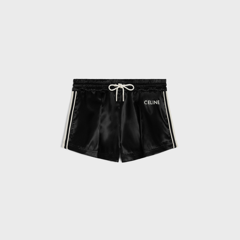 mini tracksuit shorts in satin-finish nylon 1