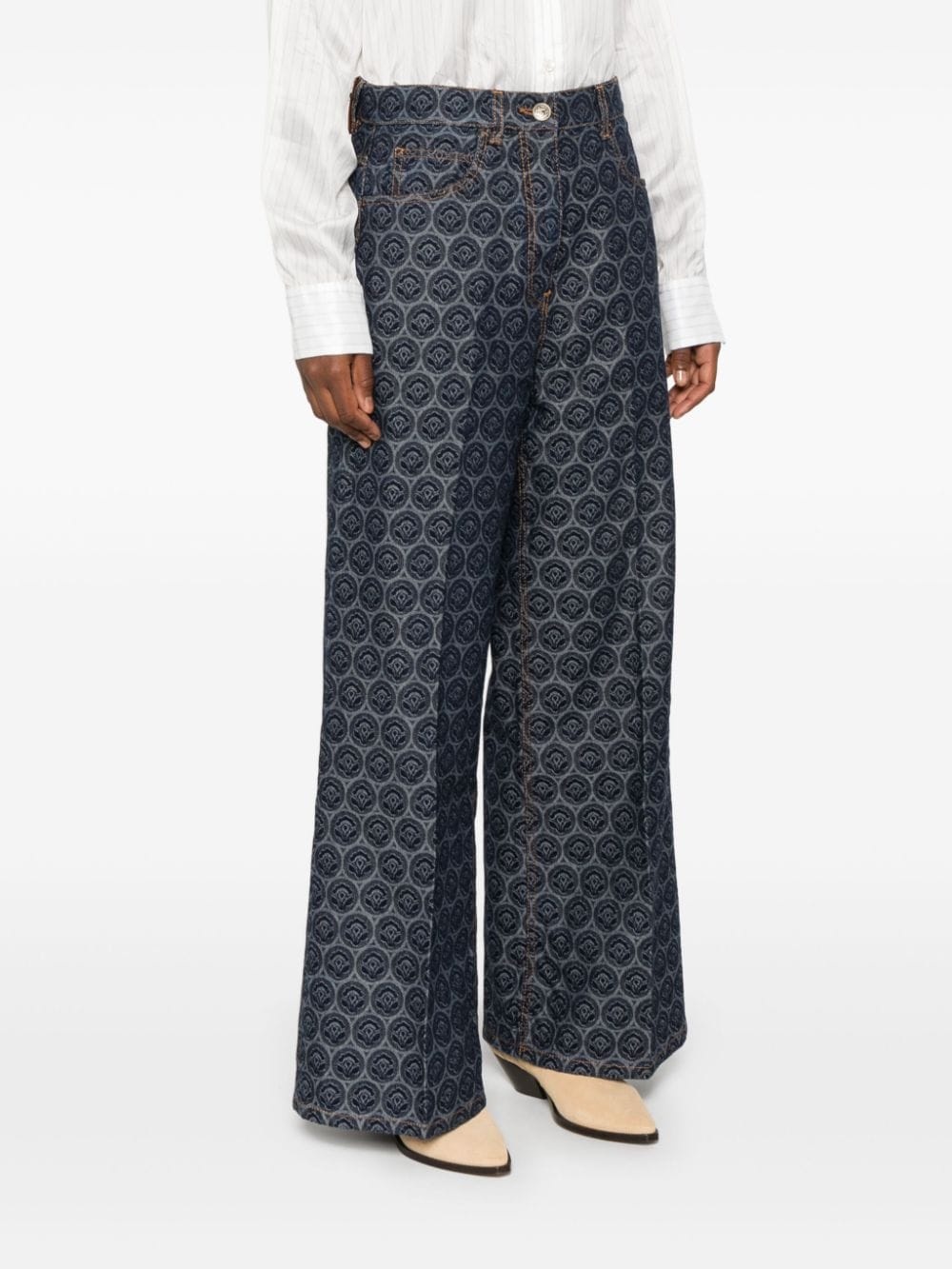logo-patch cotton jeans - 3