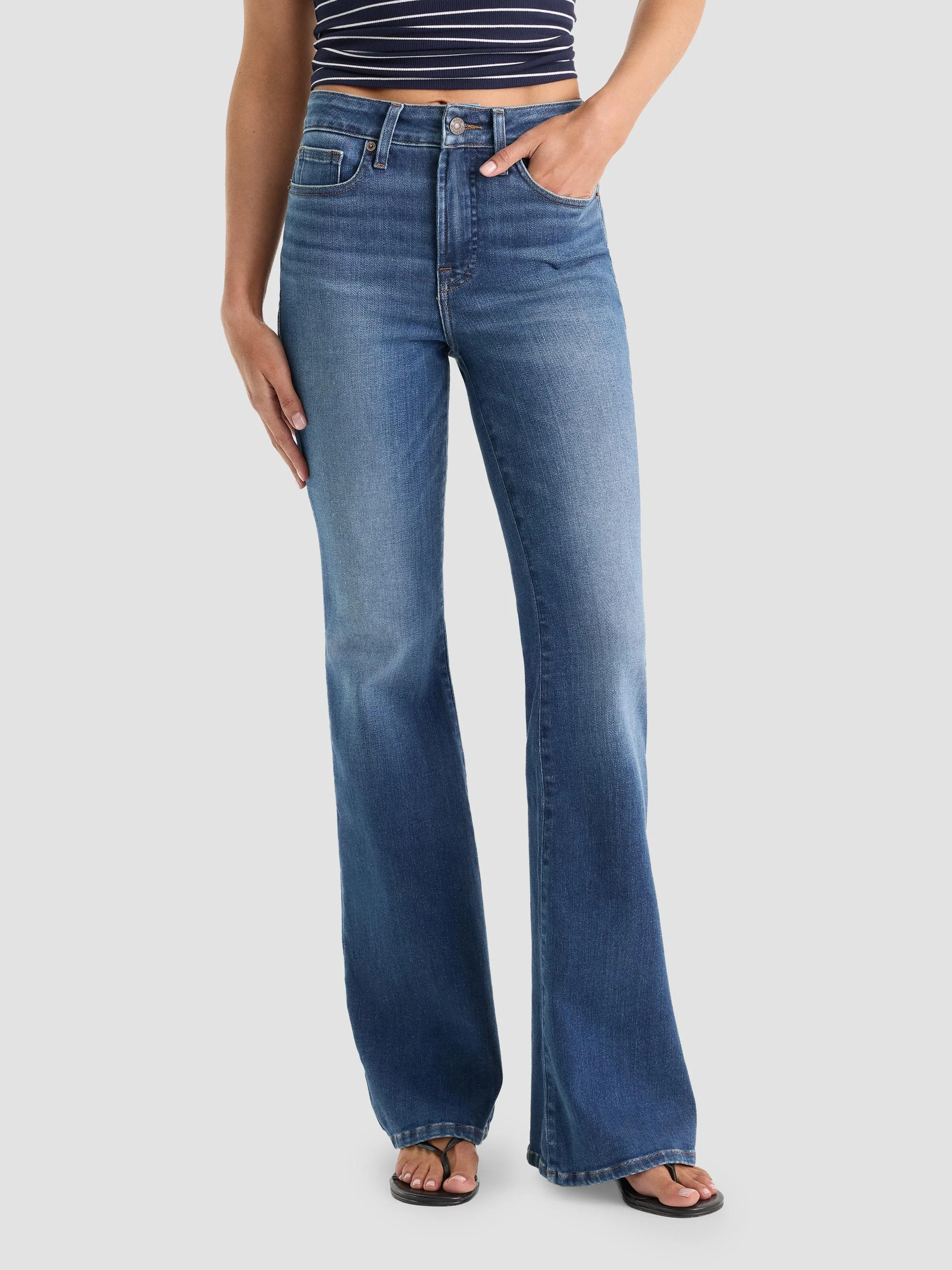 Women's Soft Tech Good Legs Flare Jeans - Indigo - 1