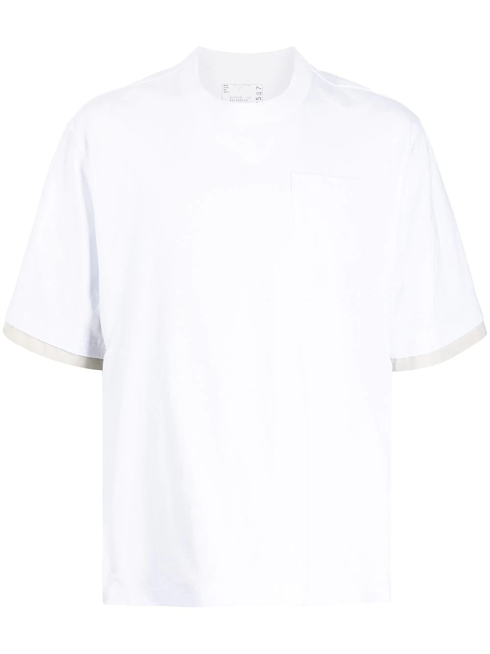 two-tone cotton T-shirt - 1