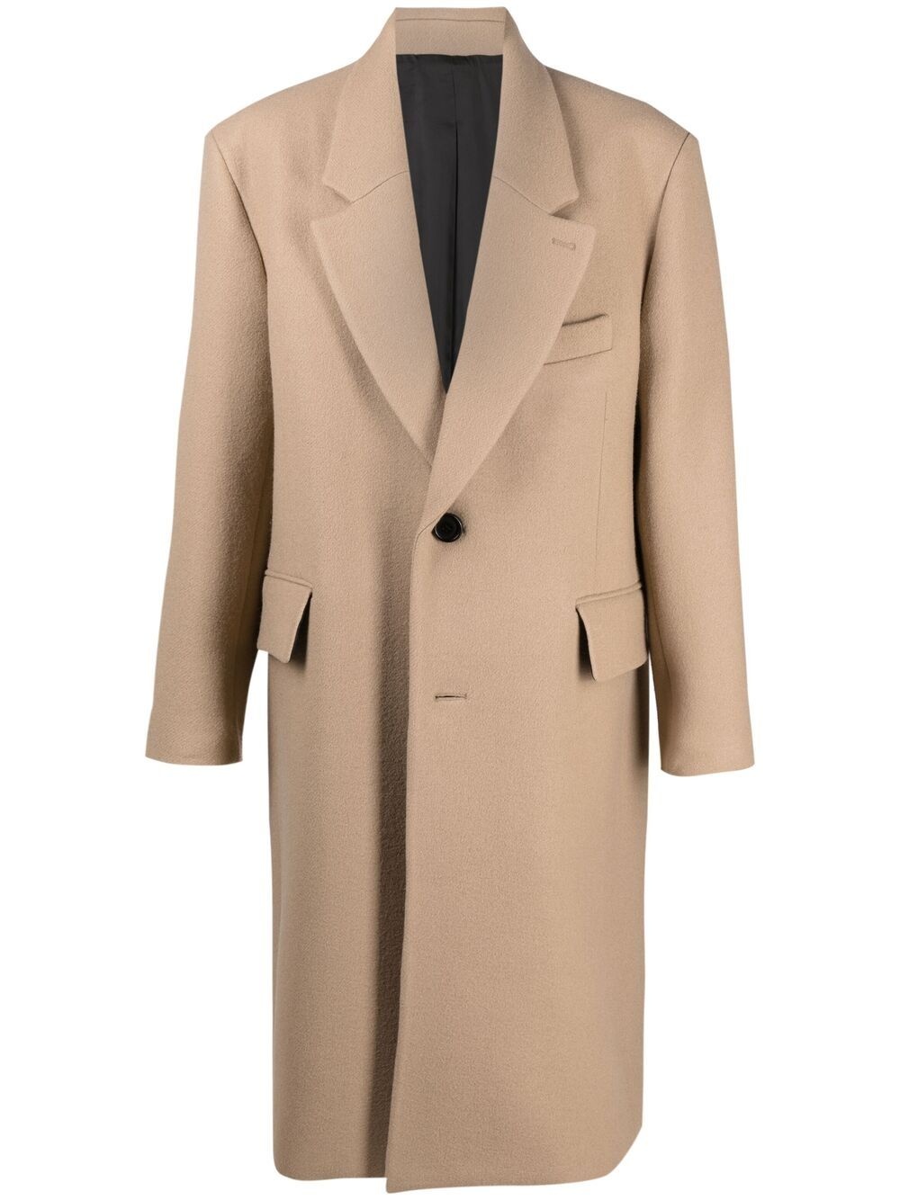 single-breasted wool coat - 1