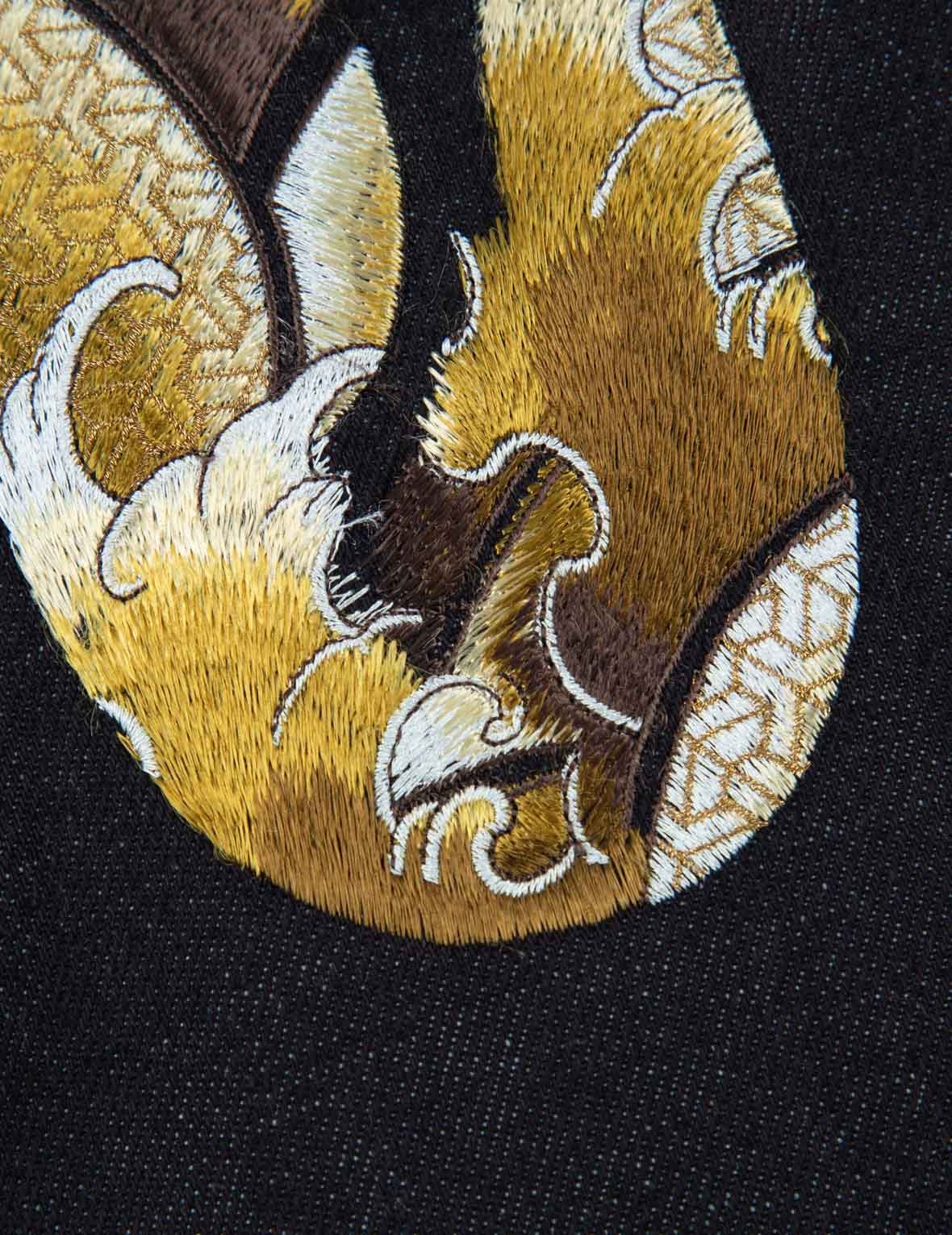 TATTOO KOI DAICOCK EMBROIDERY DENIM JACKET - 12