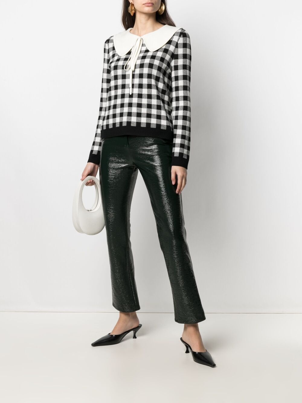slim-cut vinyl trousers - 2