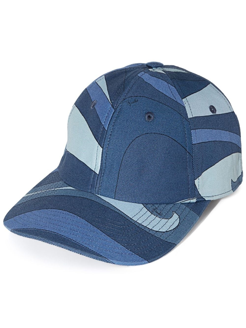 wave-print cotton cap - 1