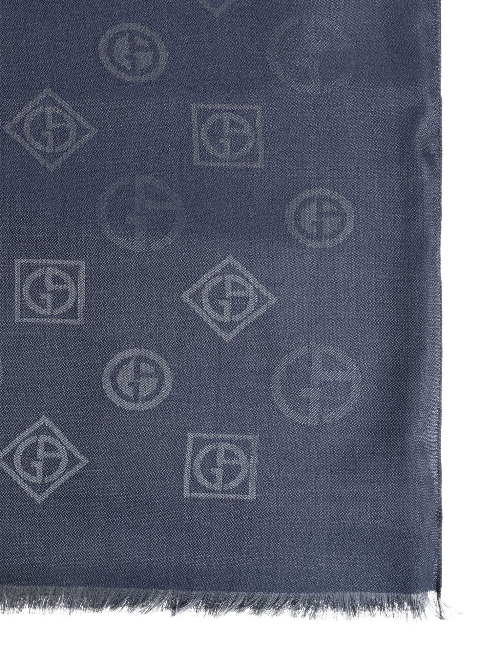 logo-pattern jacquard scarf - 2
