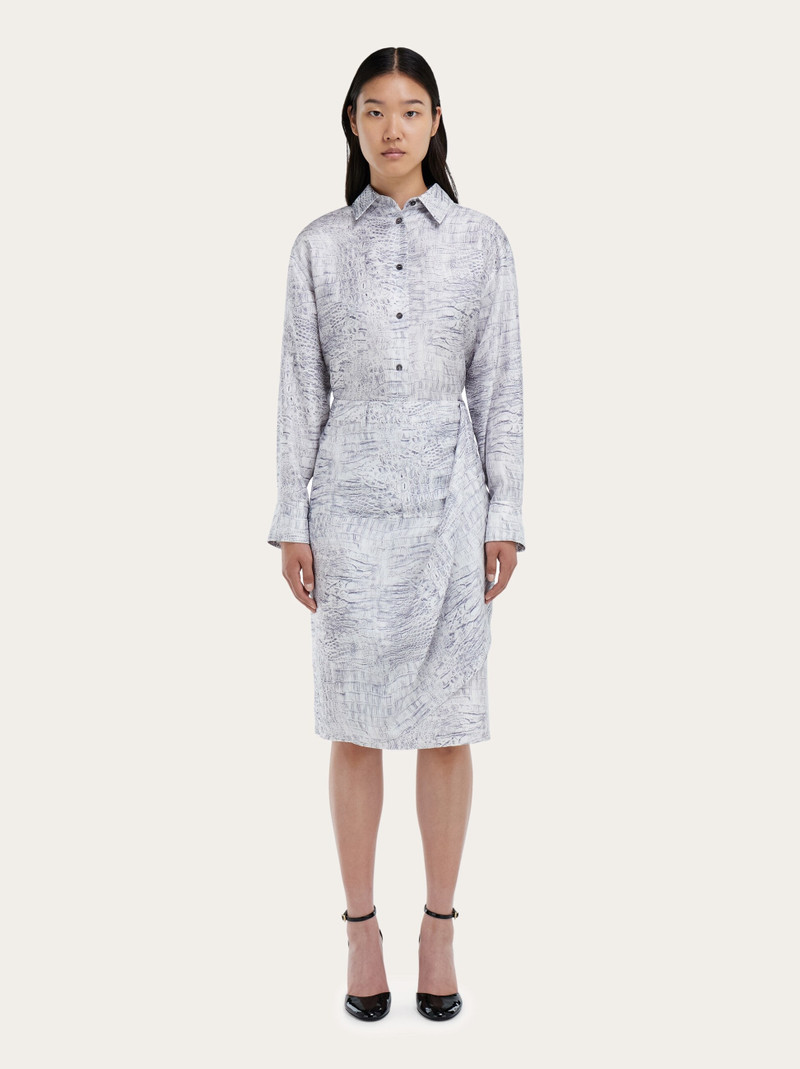 Georgette shirt with orchid print 7