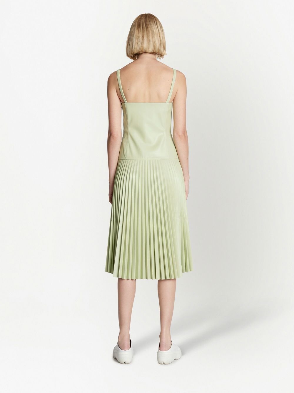 faux-leather drop-waist dress - 4
