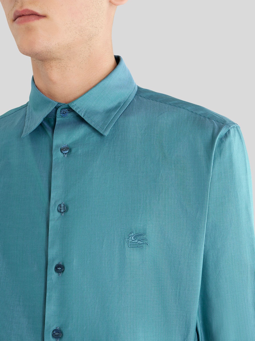 COTTON SHIRT WITH MINI LOGO - 3