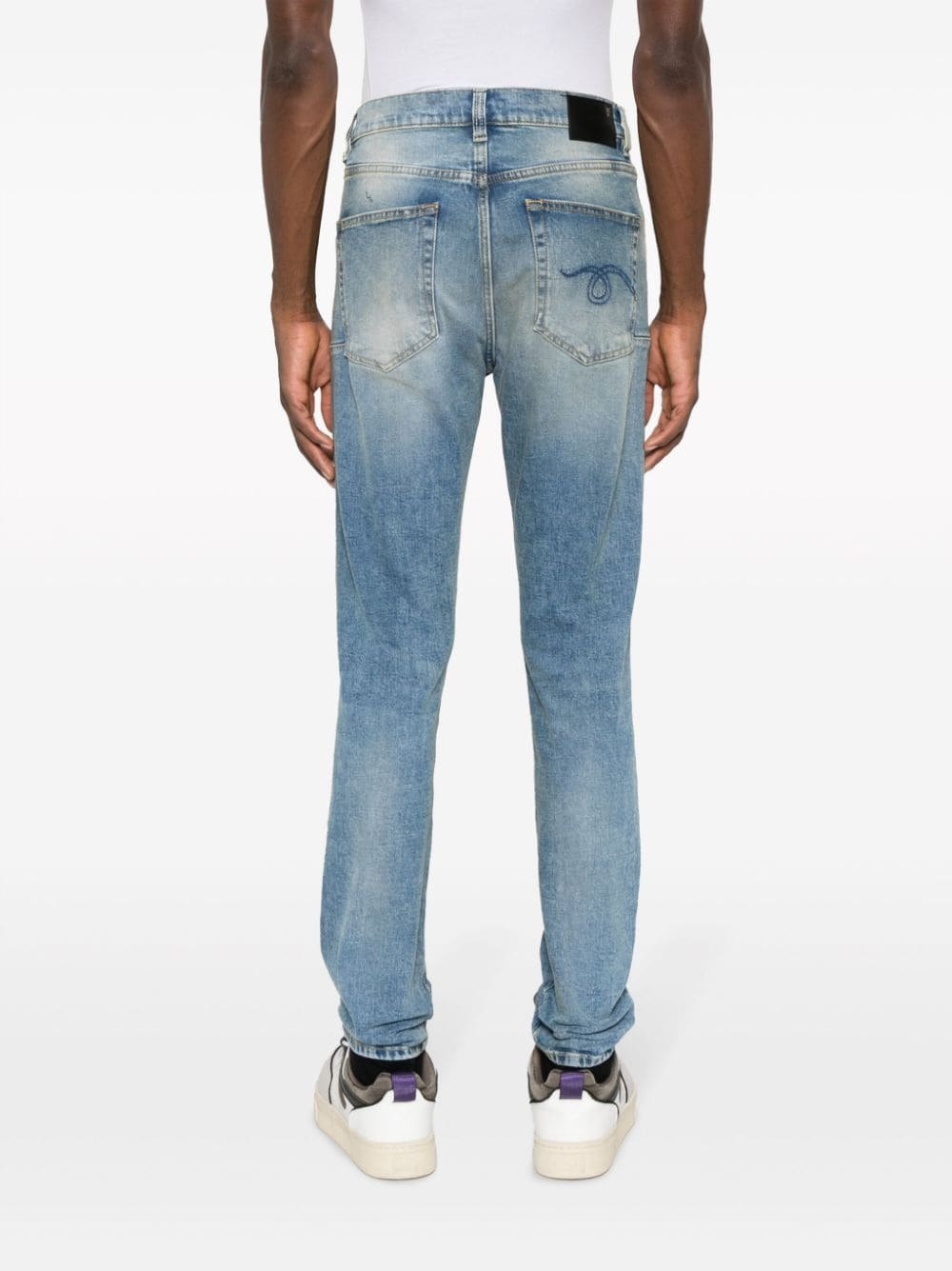 slim-fit stonewashed jeans - 4