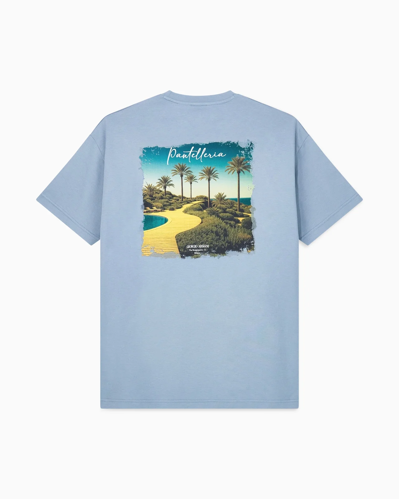 COTTON INTERLOCK JERSEY T-SHIRT WITH PRINT ON THE BACK - 1