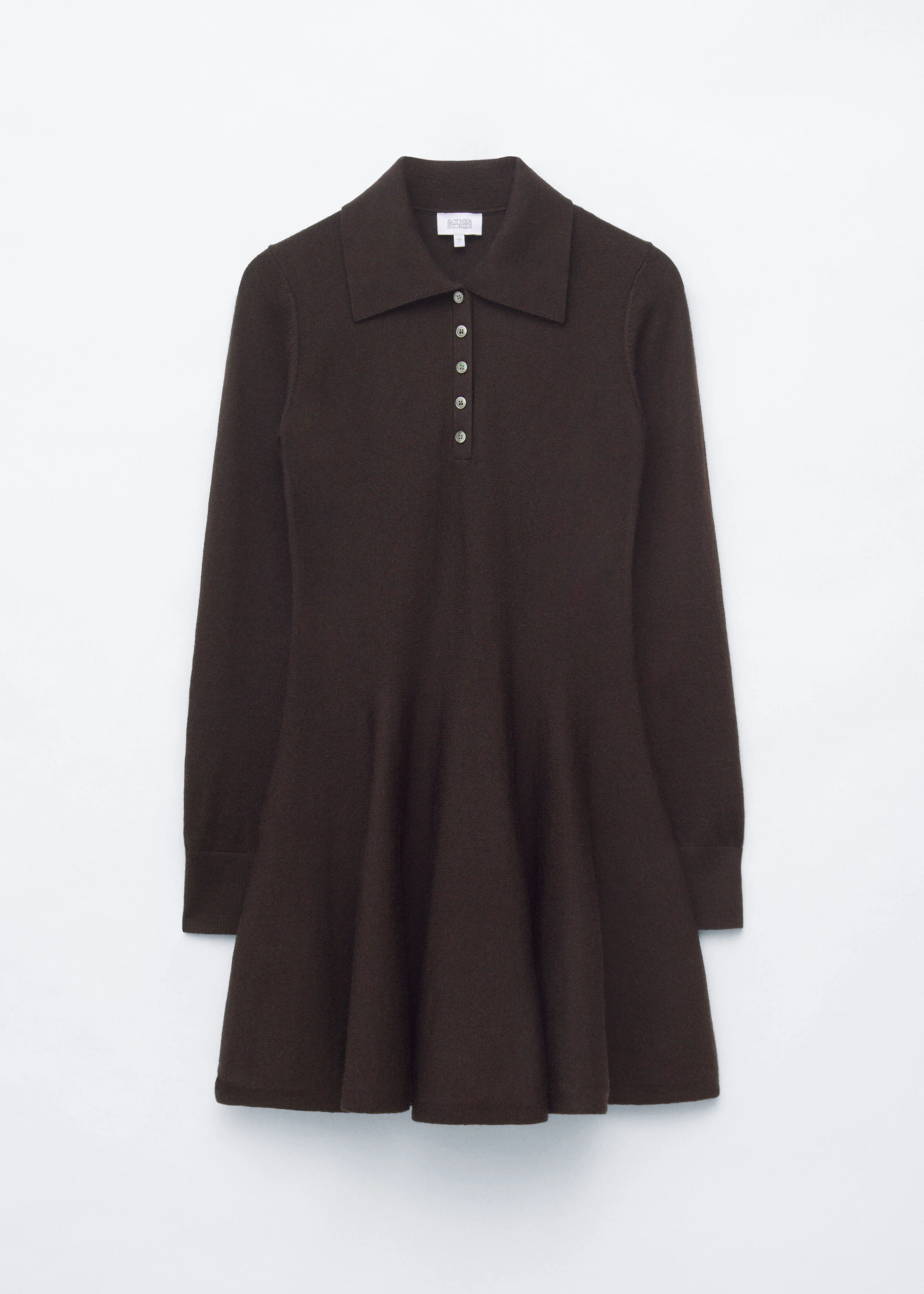 Knitted Shirt Dress - 1