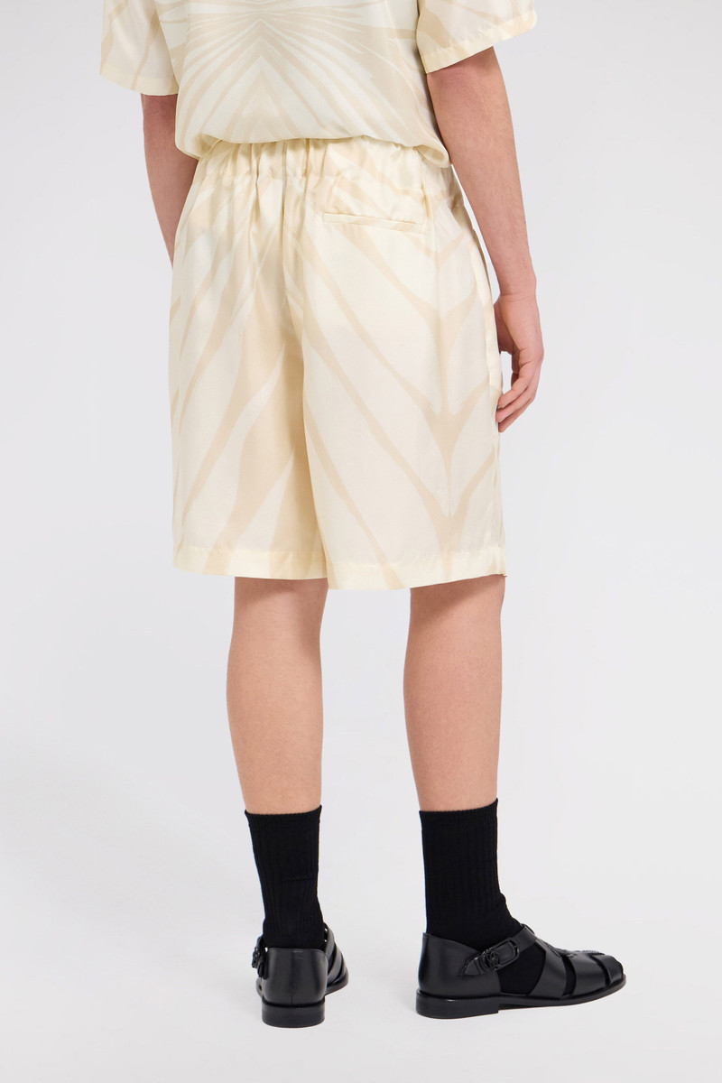 Ray Of Gold Print Silk Shorts 4