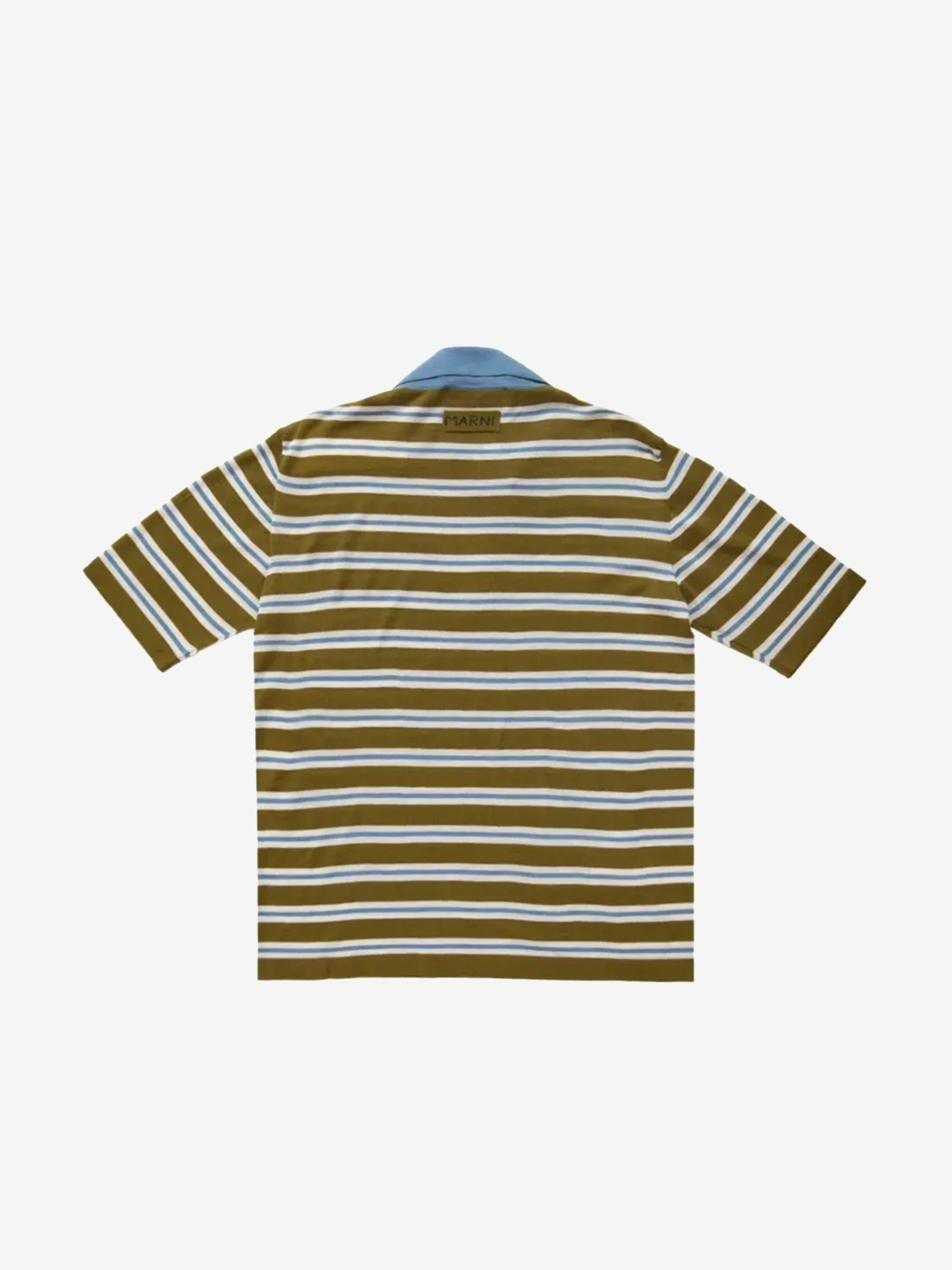 MARNI - Men Striped Wool Polo Shirt - 2