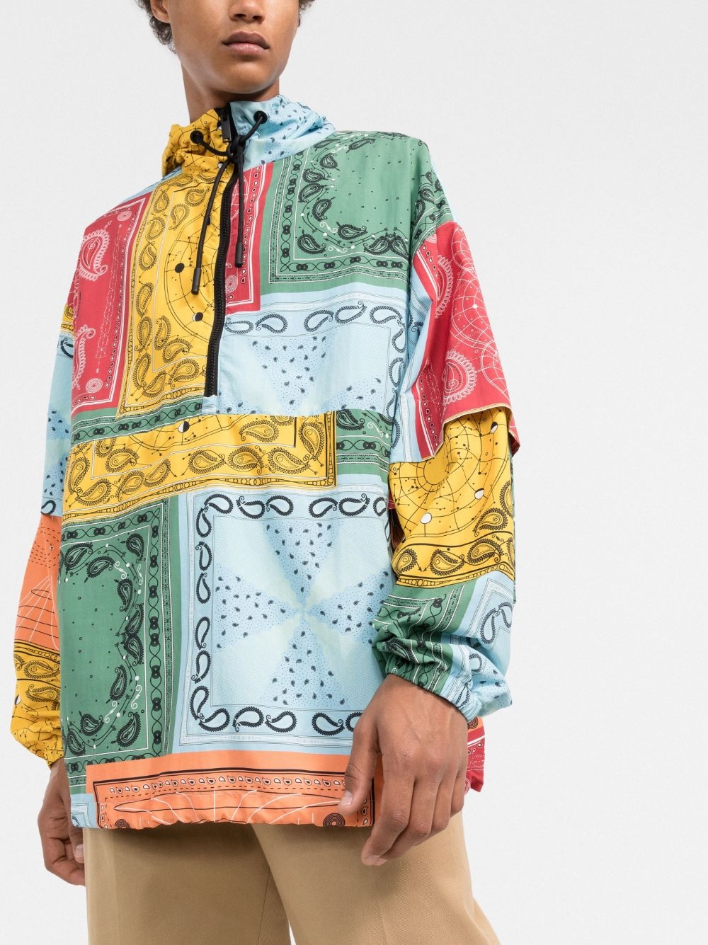 bandana-print hooded jacket - 3
