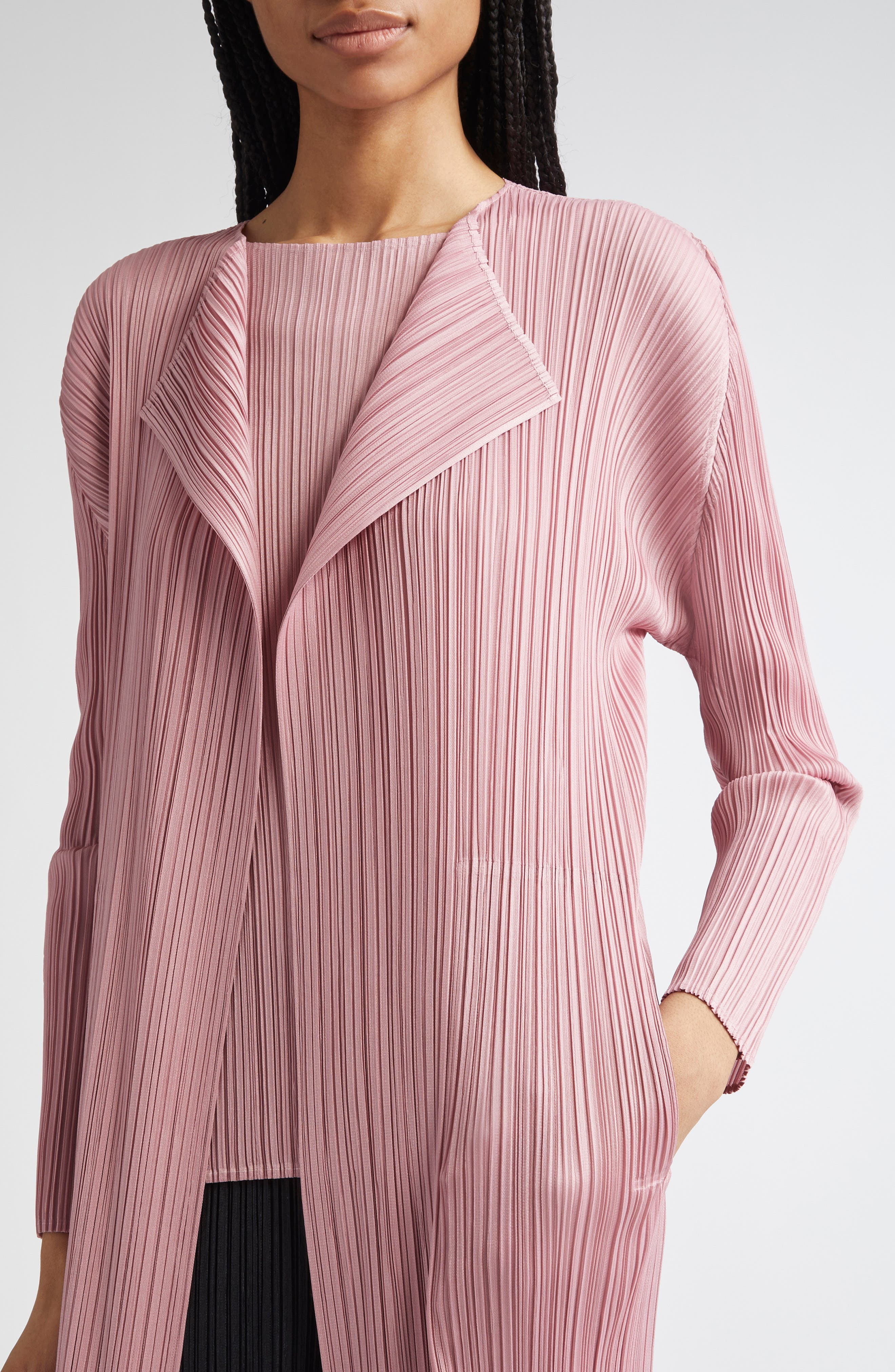 Pleats Please Issey Miyake Monthly Colors September Pleated Coat in Rose Pink at Nordstrom - 5