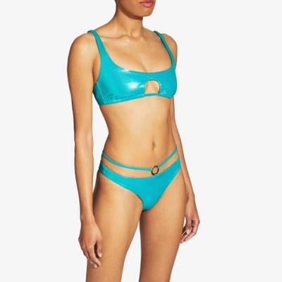 JIMMY CHOO Cassandra
Malibu Metallic Regenerated Nylon and Lyra Cut-Out Bikini Top outlook