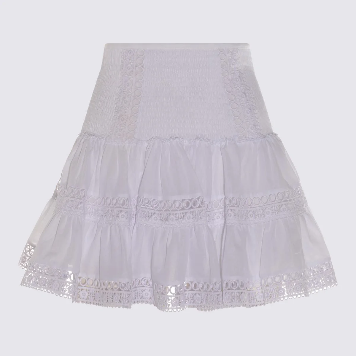 Charo Ruiz White Cotton Mini Skirt - 1