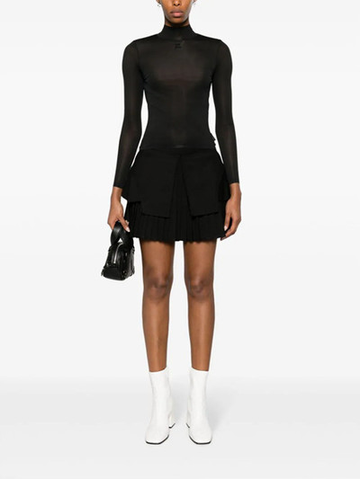 courrèges semi-transparent top with embroidered logo outlook