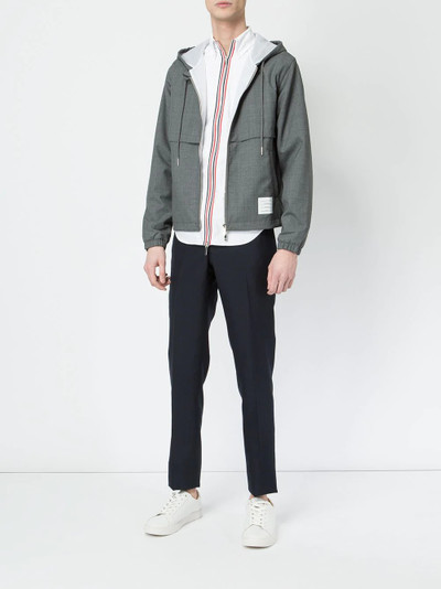 Thom Browne tri-coloured stripe hooded jacket outlook