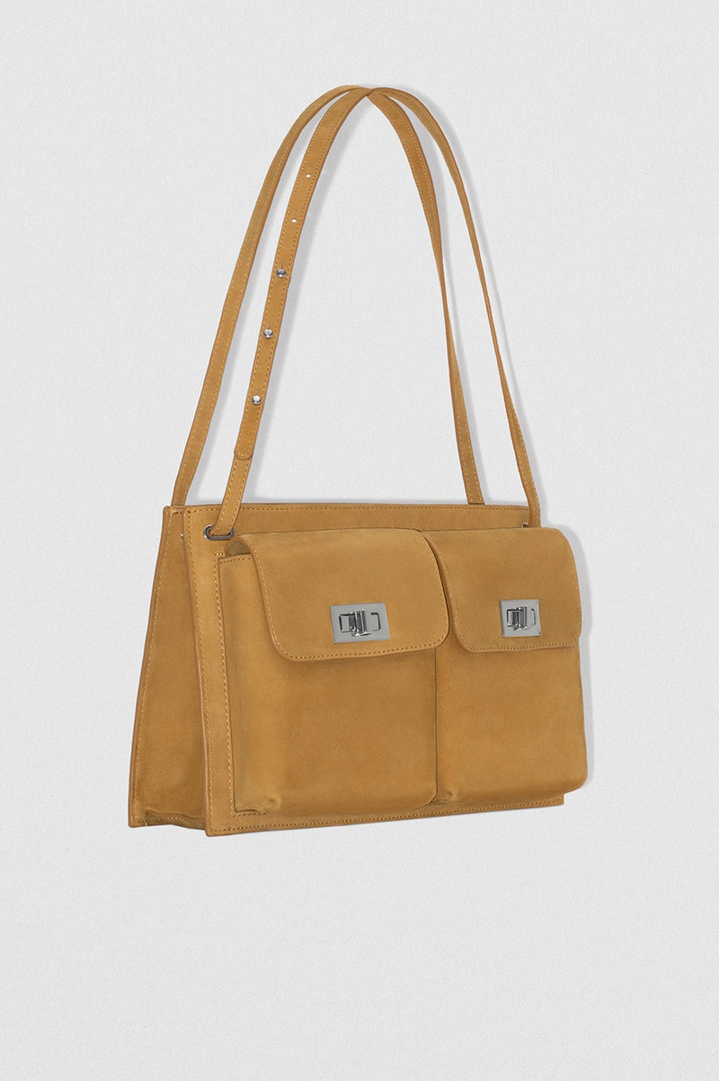 BY FAR BILLY TOTE CUMIN KID SUEDE LEATHER SHOULDER BAG outlook